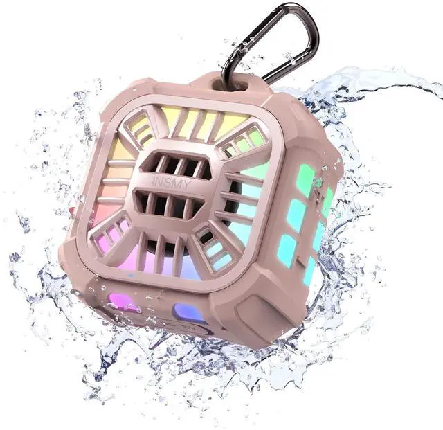 Main image of INSMY Bluetooth Speaker,IP67 Waterproof,Portable,Shower Speaker, Wireless Sync 100+ Speakers,Big Volume Booming Bass, 24H Playtime/Floatable/RGB Lights/BT5.3 for Outdoor/Beach (Pink)