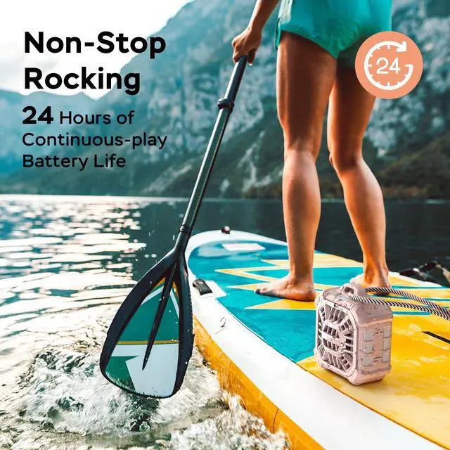 Alt view image 5 of 7 - INSMY Bluetooth Speaker,IP67 Waterproof,Portable,Shower Speaker, Wireless Sync 100+ Speakers,Big Volume Booming Bass, 24H Playtime/Floatable/RGB Lights/BT5.3 for Outdoor/Beach (Pink)