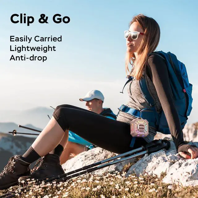 Alt view image 6 of 7 - INSMY Bluetooth Speaker,IP67 Waterproof,Portable,Shower Speaker, Wireless Sync 100+ Speakers,Big Volume Booming Bass, 24H Playtime/Floatable/RGB Lights/BT5.3 for Outdoor/Beach (Pink)