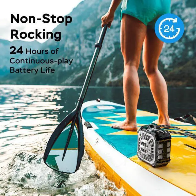 Alt view image 5 of 7 - INSMY Shower Bluetooth Speaker, IP67 Waterproof Portable Small Multi Sync 100+ Speakers, Big Volume Booming Bass, 24H Playtime/Floatable/RGB Lights for Outdoor/Kayak/Beach/Golf (Black)