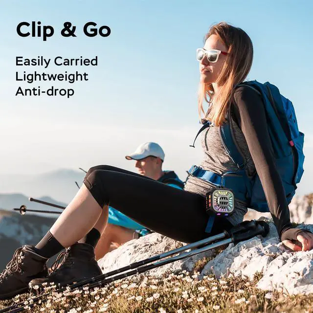 Alt view image 6 of 7 - INSMY Shower Bluetooth Speaker, IP67 Waterproof Portable Small Multi Sync 100+ Speakers, Big Volume Booming Bass, 24H Playtime/Floatable/RGB Lights for Outdoor/Kayak/Beach/Golf (Black)