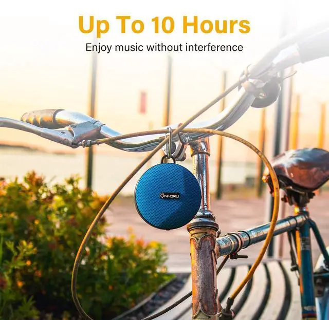 Alt view image 4 of 7 - Onforu Bike Bluetooth Speaker with Bicycle Mount, Portable Wireless Shower Travel Speakers with Loud Sound, Bluetooth 5.0, IP65 Waterproof Mini Outdoor Speaker for Riding, Hiking and Camping, Blue