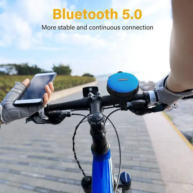 Alt view image 5 of 7 - Onforu Bike Bluetooth Speaker with Bicycle Mount, Portable Wireless Shower Travel Speakers with Loud Sound, Bluetooth 5.0, IP65 Waterproof Mini Outdoor Speaker for Riding, Hiking and Camping, Blue