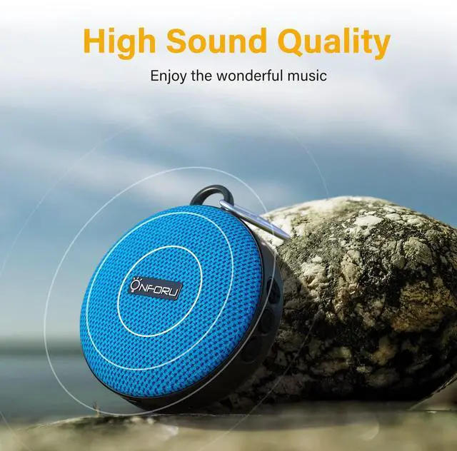 Alt view image 7 of 7 - Onforu Bike Bluetooth Speaker with Bicycle Mount, Portable Wireless Shower Travel Speakers with Loud Sound, Bluetooth 5.0, IP65 Waterproof Mini Outdoor Speaker for Riding, Hiking and Camping, Blue
