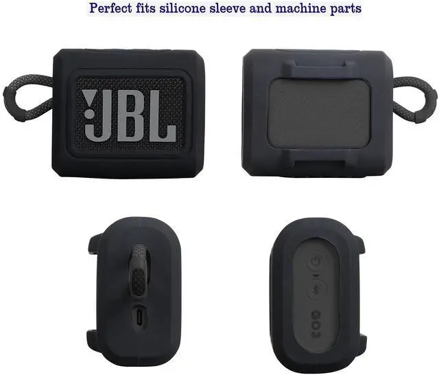 Alt view image 3 of 5 - Hermitshell Hard Travel Case for JBL Go 3 / Go 4 Portable Bluetooth Speaker (Coal, Silicone Case)