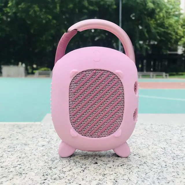 Alt view image 6 of 7 - Silicone Cover Case for JBL Clip 4 Portable Bluetooth Speaker, Protective Carrying Case for JBL Clip 4 Portable Bluetooth Speaker Stand Up Holder (Pink)