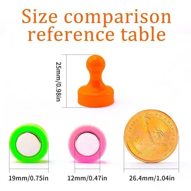 Alt view image 6 of 6 - MIN CI Large Push Pin Strong Magnets for Whiteboard, 10 Colorful Decorative Neodymium Fridge Magnet, Small Cute Refrigerator Magnets, for Office Classroom Home Map Kitchen School Dry Erase Board