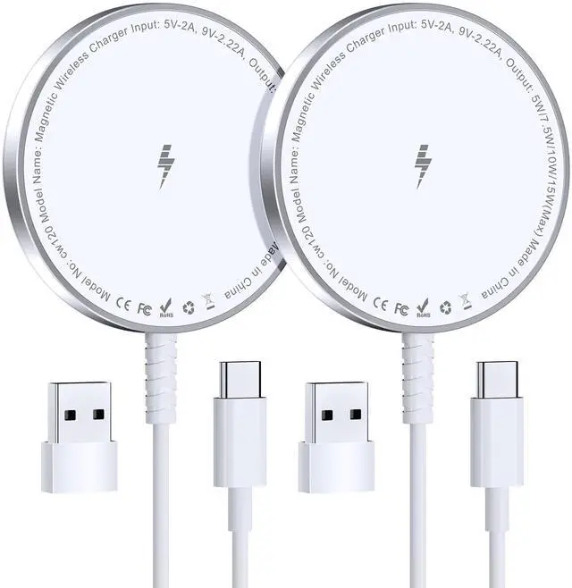 Main image of for MagSafe Charger: Magnetic Wireless Charging Pad for iPhone 17 16 15 14 13 12 Series & AirPods 4-2 Pro, Strong Magnet, Aluminum Alloy, USB-C/A Ports, Ultra-Thin & Portable, Ideal for Desk & Bedside