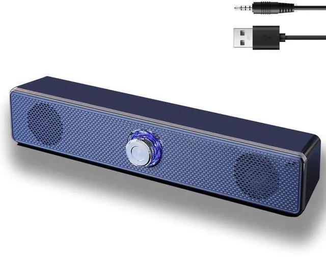 Main image of Computer Speakers Wired USB-Powered Sound-bar with Stereo Sound for PC Desktop Plug -n-Play 3.5mm Jack Computer Speakers for Desktop