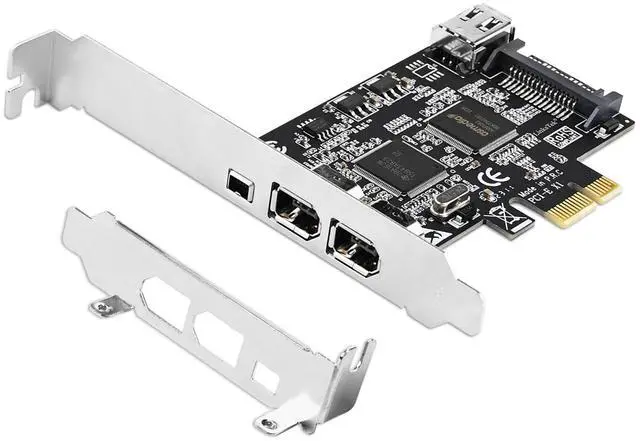 Main image of 4-Ports PCIE 1394A Firewire 400 Card for Windows OS and MAC OS PCs, TI TSB43AB23, 3X 6Pin and 1X 4Pin 1394A Interface, with 4Pin to 6Pin 1394A Cables and Low Profile Bracket (PCIE-TSB43AB23)