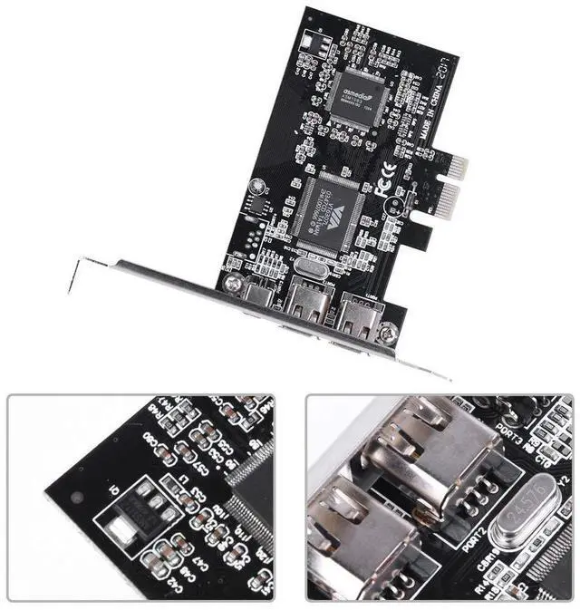 Alt view image 3 of 7 - 2.5Gbps PCI E PCI Express FireWire 1394a IEEE 1394 Controller Card with Firewire Cable 800Mbps Desktop Card Image Capture Card