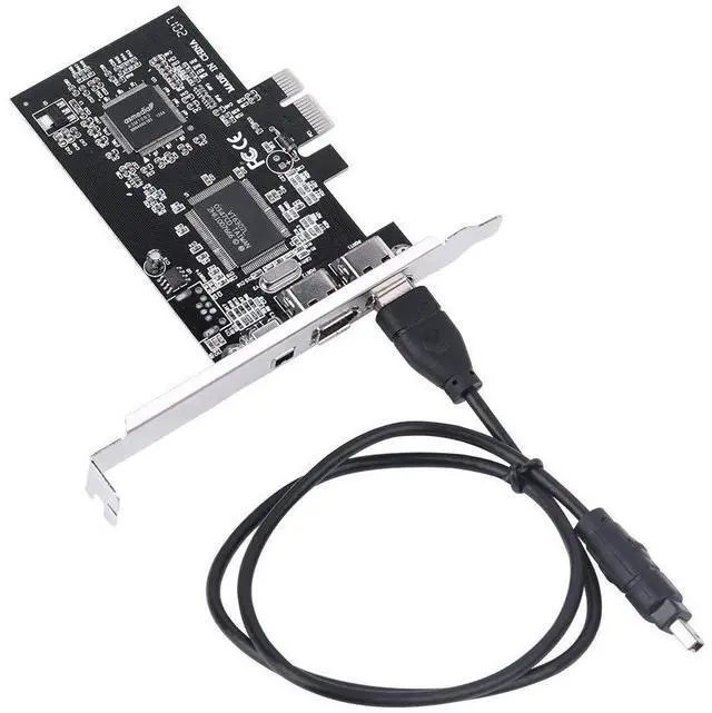 Alt view image 2 of 7 - 2.5Gbps PCI E PCI Express FireWire 1394a IEEE 1394 Controller Card with Firewire Cable 800Mbps Desktop Card Image Capture Card