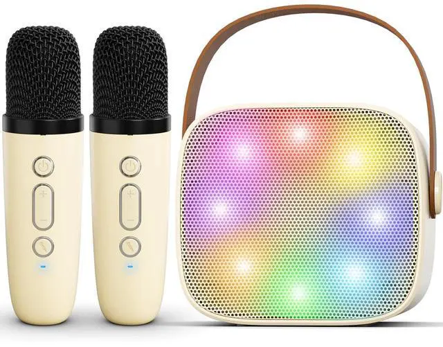 Main image of Mini Karaoke Machine for Kids Adults, Portable Bluetooth Karaoke Speaker with 2 Wireless Microphones for Girls Boys 3-11,12+ Years Old, Gifts for Family Home Birthday Party
