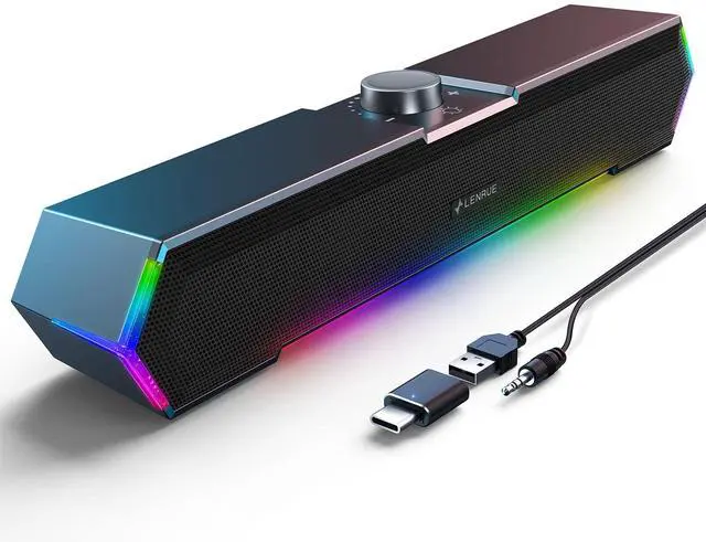 Main image of LENRUE G11 Computer Speakers for Desktop, Touch Lights PC Speakers with Surge Clear Sound, USB C/USB Powered for Computer Desktop PC Laptop Monitor