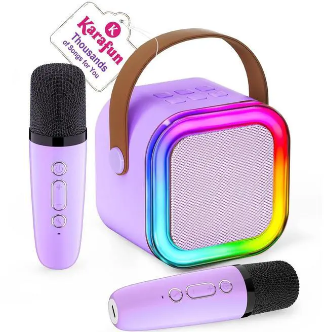 Main image of IROO Mini Karaoke Machine for Kids, 2025 TOP Toys Christmas Birthday Gifts Ideas for Girls Ages 4, 5, 6, 7, 8, 9, 10, 12+ Years Old, Portable MP3 Player with 2 Wireless Mics for Party