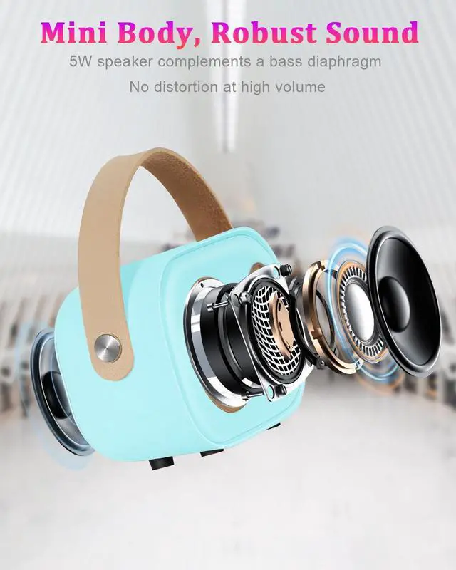 Alt view image 4 of 7 - PRUNUS C20 Mini Karaoke Machine Portable Bluetooth Speaker with Wireless Microphone 6 Sound Modes for Adults&Kids Birthday Home Farmily Friends Party Gifts for Girls Boys Friends-Blue