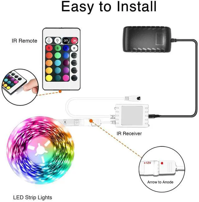Alt view image 6 of 7 - dalattin Led Lights for Bedroom 50ft WiFi Smart LED Strip Lights Works with Alexa and Google Assistant, Tuya App and Remote Control, Music Sync RGB Lights for Bedroom Valentine Decor,Party, 1 Roll