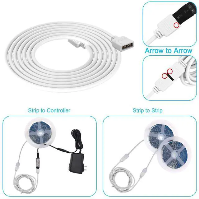 Alt view image 6 of 7 - iCreating LED Strip Connectors 4 Pin, RGB LED Light Connectors Kit Includes 5050 LED Connectors L Shape 4Pin 10mm LED Light Strip Connectors