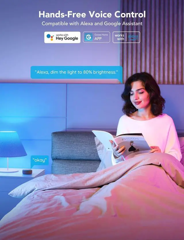 Alt view image 5 of 7 - Govee LED Smart Light Bulbs, 1000LM Color Changing Light Bulb, Wi-Fi & Bluetooth Light Bulbs, Work with Alexa and Google Assistant, Dimmable RGBWW A19 75W Equivalent Smart Bulbs, 2 Pack