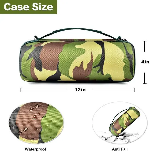 Alt view image 5 of 7 - Hard Travel Case for JBL Charge 4/ Charge 5 Waterproof Bluetooth Speaker. Carrying Storage Bag Fits Charger and USB Cable - Squad Camo (Case Only)