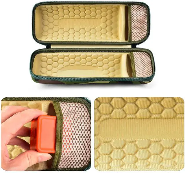 Alt view image 4 of 7 - Hard Travel Case for JBL Charge 4/ Charge 5 Waterproof Bluetooth Speaker. Carrying Storage Bag Fits Charger and USB Cable - Squad Camo (Case Only)