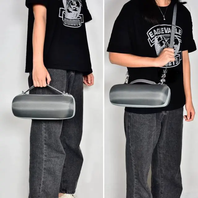 Alt view image 7 of 7 - Hard Travel Case for JBL Charge 4/ Charge 5 Waterproof Bluetooth Speaker. Carrying Storage Bag Fits Charger and USB Cable - Grey+Inside Grey (Case Only)