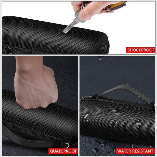 Alt view image 2 of 7 - COMECASE Hard Travel Case for JBL Charge 4/ Charge 5 Waterproof Bluetooth Speaker. Carrying Storage Bag Fits Charger and USB Cable (Case Only) - Black