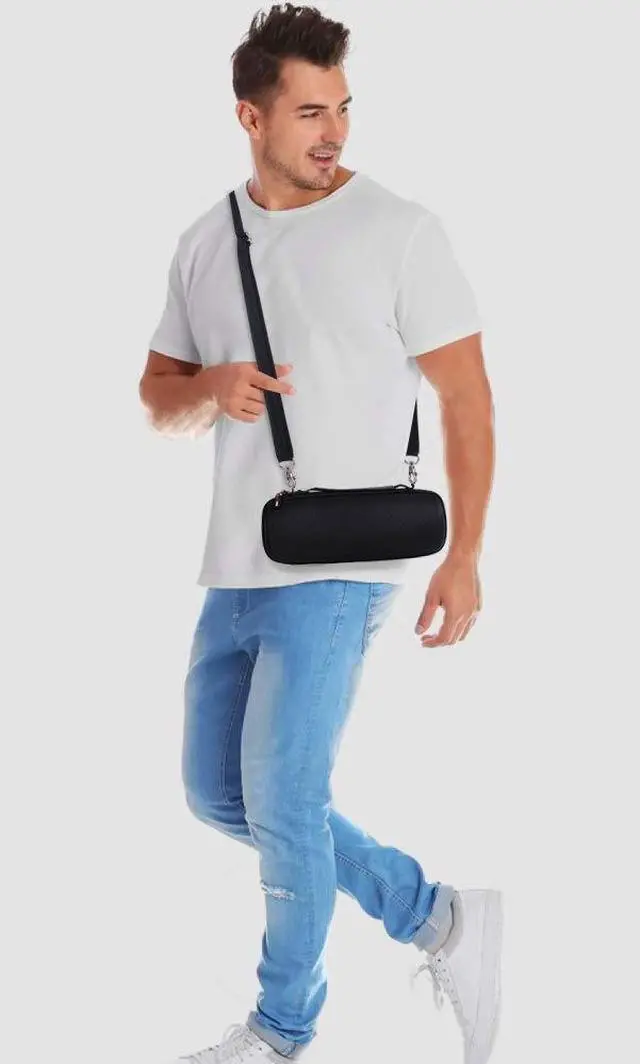 Alt view image 6 of 7 - COMECASE Hard Travel Case for JBL Charge 4/ Charge 5 Waterproof Bluetooth Speaker. Carrying Storage Bag Fits Charger and USB Cable (Case Only) - Black