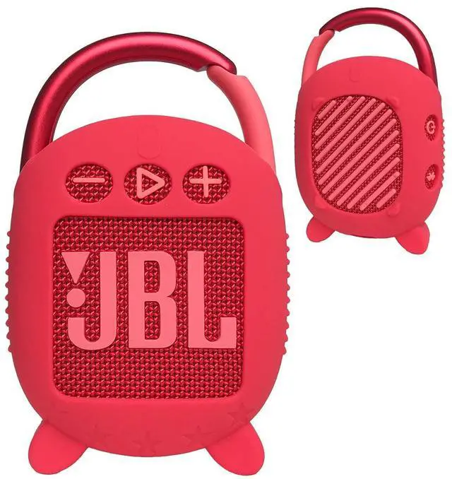 Main image of Silicone Cover Case for JBL Clip 4 Portable Bluetooth Speaker, Protective Carrying Case for JBL Clip 4 Portable Bluetooth Speaker Stand Up Holder (Red)