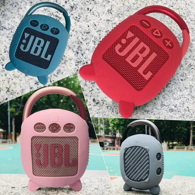 Alt view image 3 of 6 - Silicone Cover Case for JBL Clip 4 Portable Bluetooth Speaker, Protective Carrying Case for JBL Clip 4 Portable Bluetooth Speaker Stand Up Holder (Red)