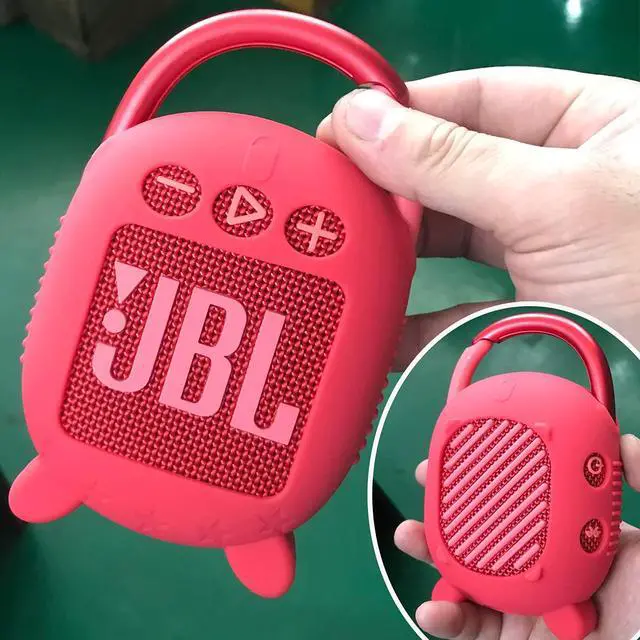 Alt view image 6 of 6 - Silicone Cover Case for JBL Clip 4 Portable Bluetooth Speaker, Protective Carrying Case for JBL Clip 4 Portable Bluetooth Speaker Stand Up Holder (Red)