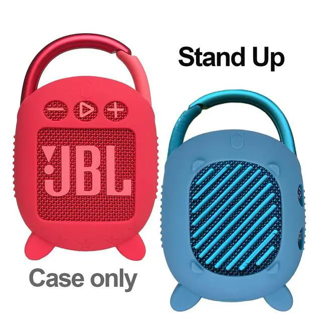 Alt view image 5 of 6 - Silicone Cover Case for JBL Clip 4 Portable Bluetooth Speaker, Protective Carrying Case for JBL Clip 4 Portable Bluetooth Speaker Stand Up Holder (Red)
