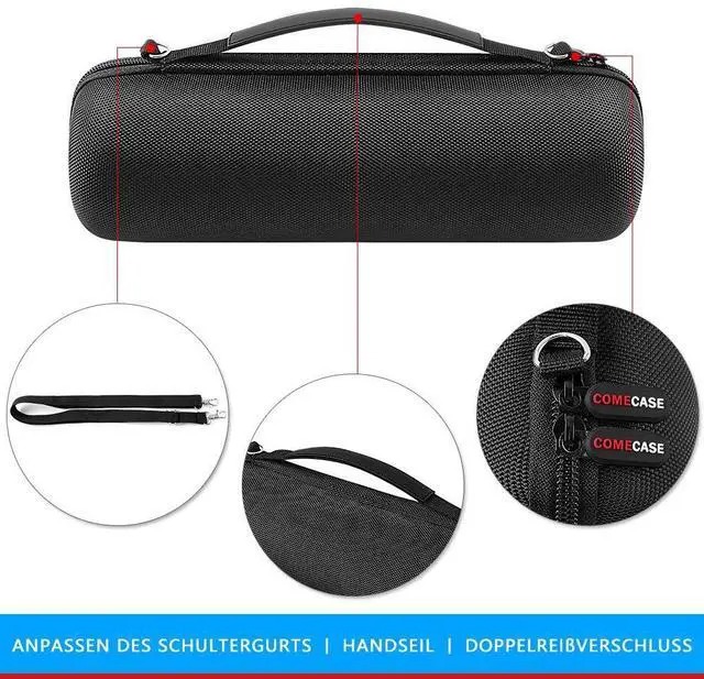 Alt view image 4 of 7 - Comecase Hard Travel Case for JBL Charge 4/ Charge 5 Waterproof Bluetooth Speaker. Carrying Storage Bag Fits Charger and USB Cable - Grey Inside (Case Only)