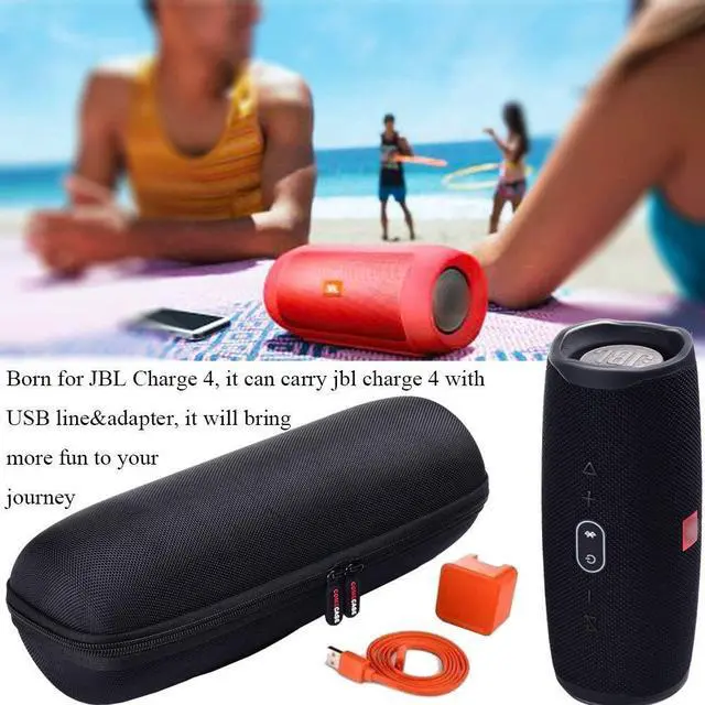 Alt view image 6 of 7 - Comecase Hard Travel Case for JBL Charge 4/ Charge 5 Waterproof Bluetooth Speaker. Carrying Storage Bag Fits Charger and USB Cable - Grey Inside (Case Only)