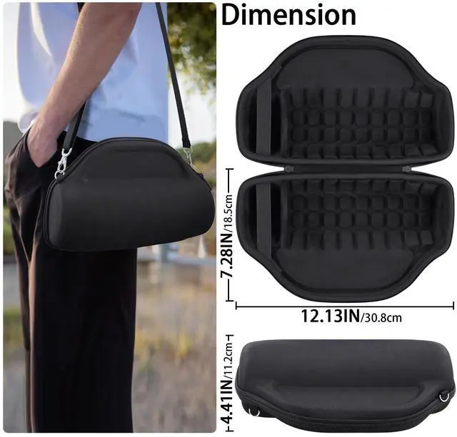 Alt view image 7 of 7 - Case for JBL Charge 6 Waterproof Portable Bluetooth Speaker, Hard Travel Case with Detachable Shoulder Strap (Black Case)