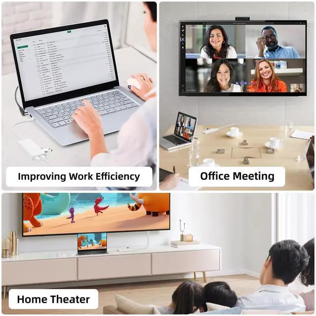 Alt view image 7 of 7 - BolAAzuL USB C to Mini DisplayPort Multiport Adapter 4K@60Hz, Not Work with All Apple Cinema Displays, Type C to Mini DP Converter with 65W PD Charging Port & 2XUSB 2.0 Ports