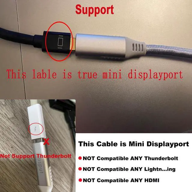 Alt view image 3 of 7 - USB C to Mini DisplayPort Adapter,USB-C to Mini Displayport 4K@60Hz & Nylon Compatible with MacBook Pro 2016-2023/Air,ChromeBook
