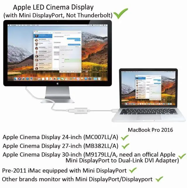 Alt view image 4 of 7 - USB-C to Mini DisplayPort Adapter, USB 3.1 Type C (Thunderbolt 3) to Mini DP Adapter 4K Compatible with Lenovo T470, MacBook Pro to LED Cinema Display/Dell Monitor, etc - Silver