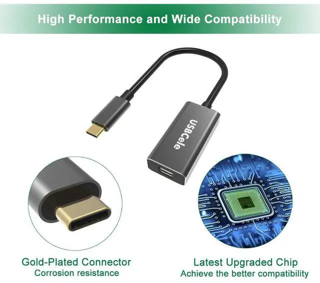 Alt view image 3 of 7 - USBCele USB-C to Mini DisplayPort Adapter, USB Type C (Thunderbolt 3) to Mini DP 4K Cable Adapter for MacBook Pro, iMac/iMac Pro, LED Cinema Display and More [Advanced Chip]