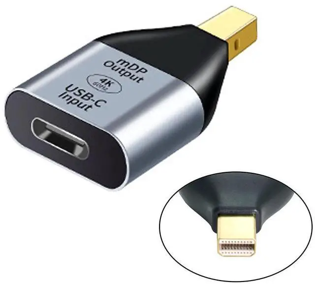 Alt view image 6 of 7 - cablecc USB-C Type C Female Source to Mini Displayport DP Sink HDTV Adapter 4K 60hz 1080p for Tablet & Phone & Laptop (Not Work for Mini-DP Host to Type-C Monitor)