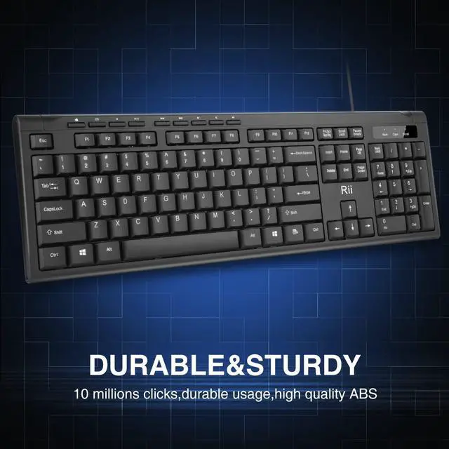 Alt view image 4 of 7 - Rii RK907 Ultra-Slim Compact USB Wired Keyboard for Mac and PC,Windows 10/8 / 7 / Vista/XP (Black) (1PCS)