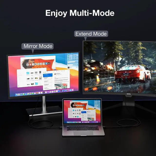 Alt view image 4 of 7 - 8K@60Hz USB C to DisplayPort 1.4 Adapter,Bidirectional Type C to Display Port Adapter,Thunderbolt 3/4 to DP Converter Compatible with MacBook,iPhone 15 16 17,iPad Pro,Samsung,Lenovo/HP/Dell/ASUS