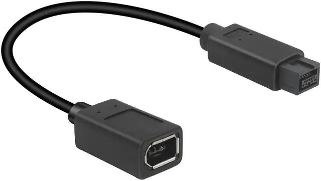Main image of RIIEYOCA 20cm IEEE 1394b 9 Pin Male to 1394 6 Pin Female Cable Firewire 400Mbps to FireWire 800Mbps Cable for PC, Printer,Scanner, DVD Player,Black