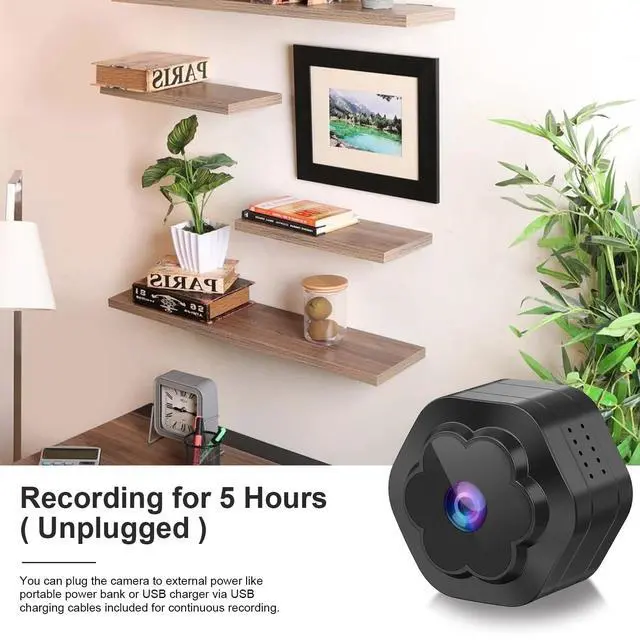 Alt view image 5 of 7 - Mini WiFi Spy Hidden Camera Wireless Portable Nanny Cam for Home,4K Ultra HD Small Security Cameras with Motion Detection,Auto Night Vision Monitor Cameras for Indoor Pets Baby