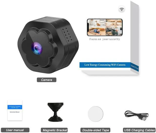 Alt view image 7 of 7 - Mini WiFi Spy Hidden Camera Wireless Portable Nanny Cam for Home,4K Ultra HD Small Security Cameras with Motion Detection,Auto Night Vision Monitor Cameras for Indoor Pets Baby