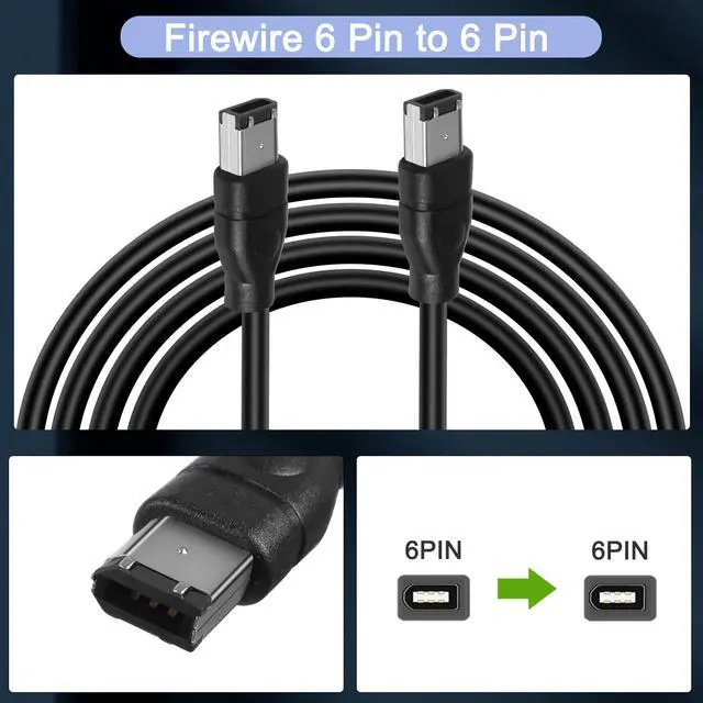 Alt view image 5 of 7 - HATMINI 1394 Firewire 400 Cable,6FT IEEE 1394 Firewire 6 Pin Male to 6 Pin Male Adapter Cable Firewire DV Cable for Printer, PC, Scanner, Camcorder