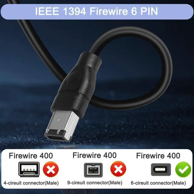 Alt view image 6 of 7 - HATMINI 1394 Firewire 400 Cable,6FT IEEE 1394 Firewire 6 Pin Male to 6 Pin Male Adapter Cable Firewire DV Cable for Printer, PC, Scanner, Camcorder