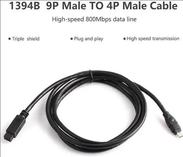 Alt view image 4 of 7 - Vszerda Firewire 800 to 400 Cable 9Pin to 4Pin IEEE 1394 Adapter Cord for DV, Camera, Camcorder, MacBook Pro, Mac mini, iMac PC, Digital Cameras, SLR, Printer (6FT)