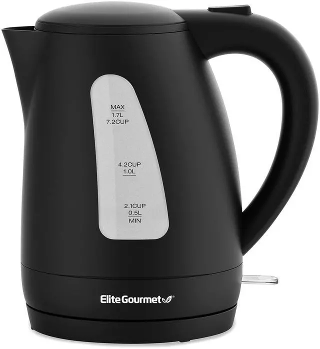Main image of Elite Gourmet EKT8690 1.7L Electric Tea Kettle 1500W Hot Water Heater Boiler BPA-Free, Fast Boil, Water Level Window and Auto Shut-Off, Black