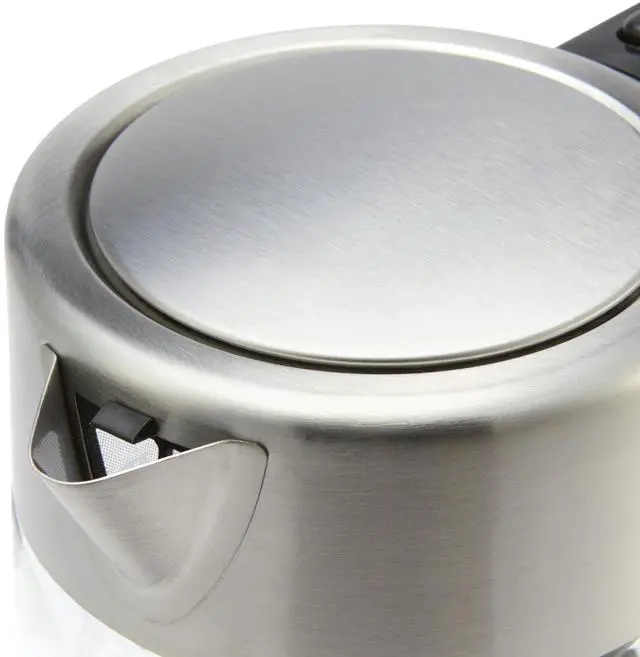 Alt view image 4 of 4 - Amazon Basics Electric Kettle with Glass Carafe for Tea and Coffee, BPA-Free, Fast Boiling, Auto Shut-Off, 1.1 Quarts, 1500W, Glass and Steel